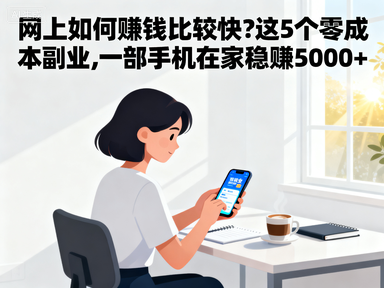 网上如何赚钱比较快?这5个零成本副业,一部手机在家稳赚5000+-赚百科