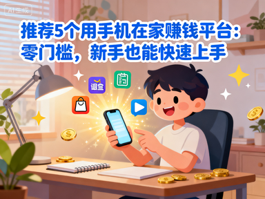 推荐5个用手机在家赚钱平台：零门槛，新手也能快速上手-赚百科