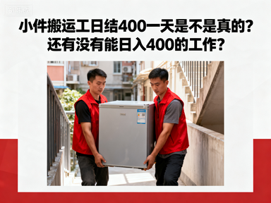 小件搬运工日结400一天是不是真的？还有没有能日入400的工作？-赚百科