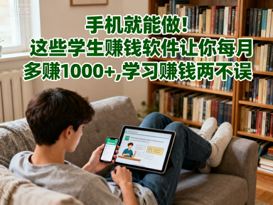 手机就能做!这些学生赚钱软件让你每月多赚1000+,学习赚钱两不误-赚百科