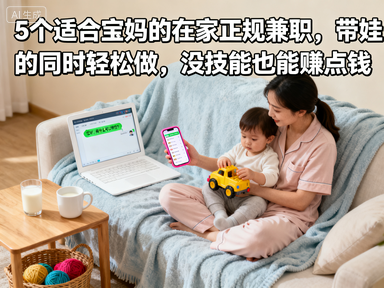 5个适合宝妈的在家正规兼职，带娃的同时轻松做，没技能也能赚点钱-赚百科