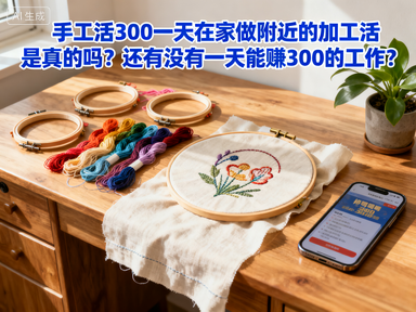 手工活300一天在家做附近的加工活是真的吗？还有没有一天能赚300的工作？-赚百科