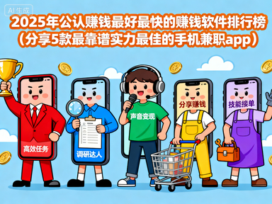 2025年公认赚钱最好最快的赚钱软件排行榜(分享5款最靠谱实力最佳的手机兼职app)-赚百科