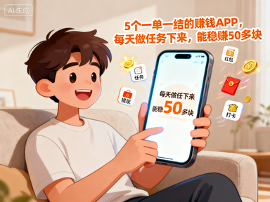 5个一单一结的赚钱APP，每天做任务下来，能稳赚50多块-赚百科