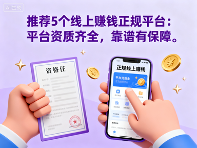 推荐5个线上赚钱正规平台:平台资质齐全,靠谱有保障