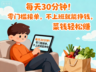 每天30分钟!零门槛接单,不上班就能挣钱,菜钱轻松赚