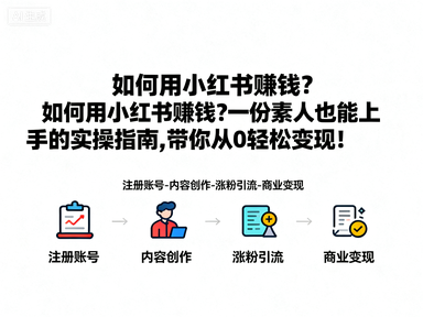 如何用小红书赚钱?一份素人也能上手的实操指南,带你从0轻松变现!-赚百科