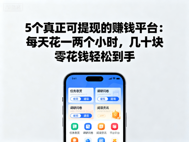 5个真正可提现的赚钱平台：每天花一两个小时，几十块零花钱轻松到手-赚百科