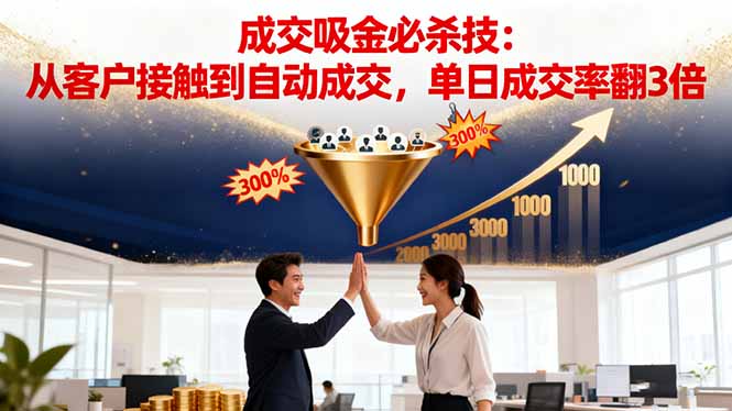 吸金成交营销必杀技：从客户接触到自动成交，单日成交率翻3倍-赚百科