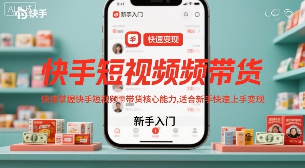 快手短视频带货，快速掌握快手短视频带货核心能力，适合新手快速上手变现-赚百科