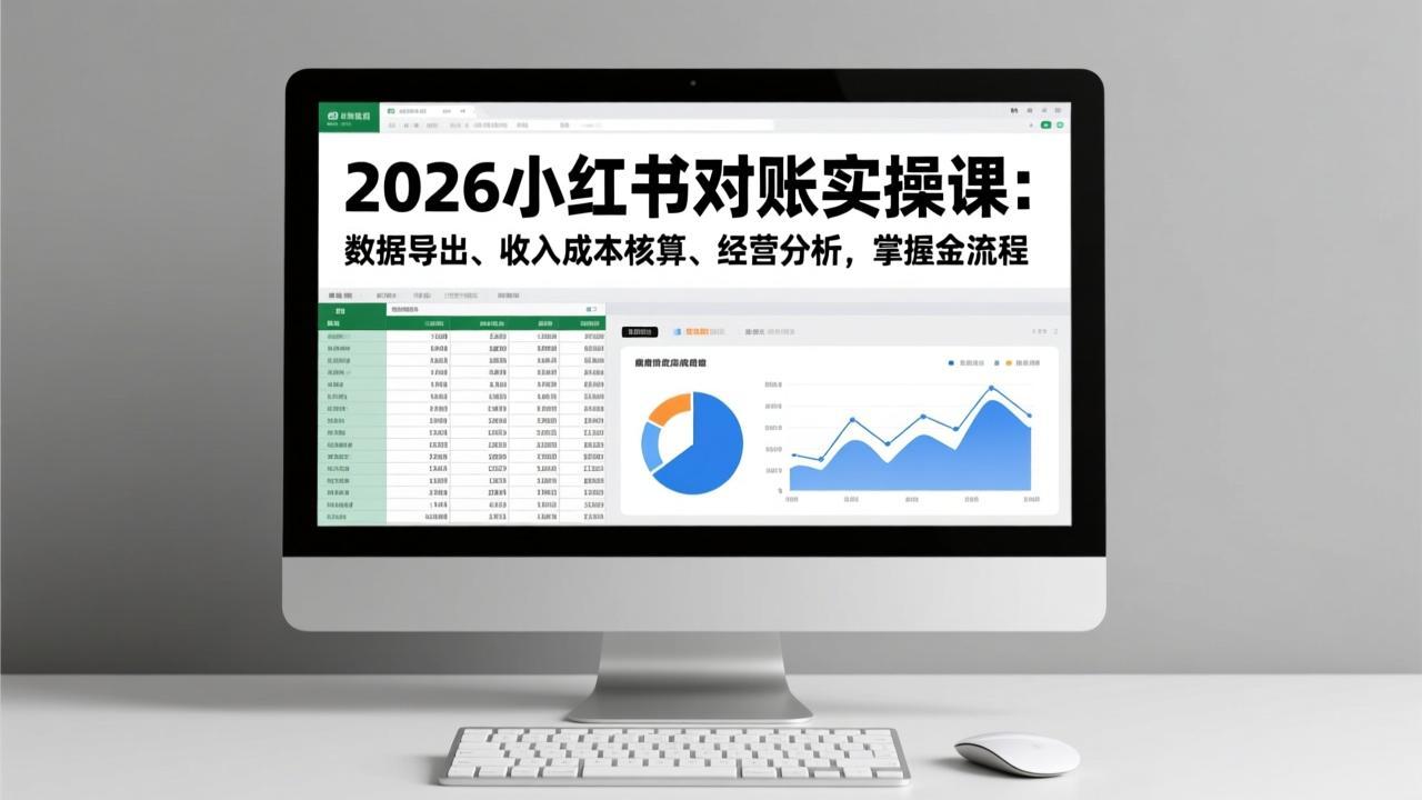 2026小红书对账实操课：数据导出、收入成本核算、经营分析，掌握全流程-赚百科