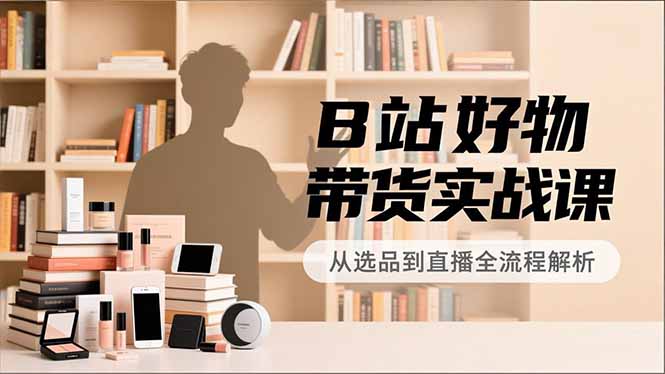 B站好物带货实战课，账号定位、选品拍摄、运营变现，全流程教学，实现UP主月入过万-赚百科