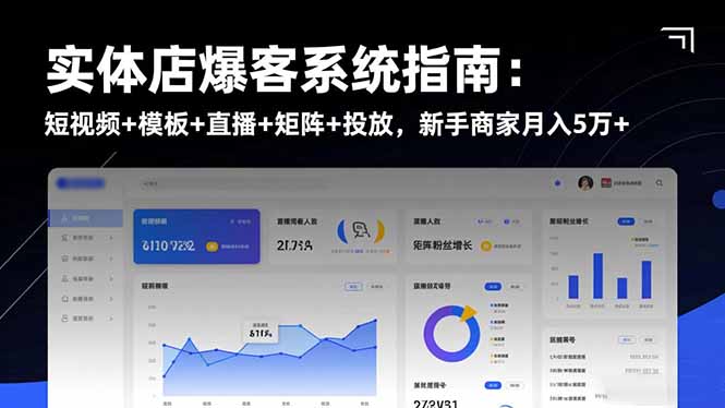 实体店爆客系统指南：短视频+模板+直播+矩阵+投放，新手商家月入5万+-赚百科