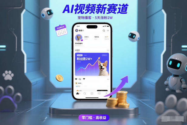 AI视频新赛道，宠物播客仅注册5天涨粉2W，收益非常可观-赚百科
