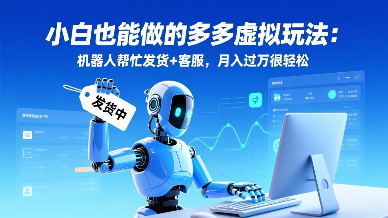 小白也能做的多多虚拟玩法:机器人帮忙发货+客服,月入过万很轻松-赚百科
