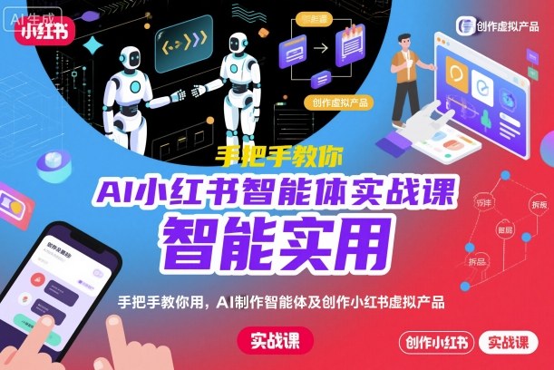AI小红书智能体实战课，手把手教你用AI制作智能体及创作小红书虚拟产品，提效+内容商业化-赚百科