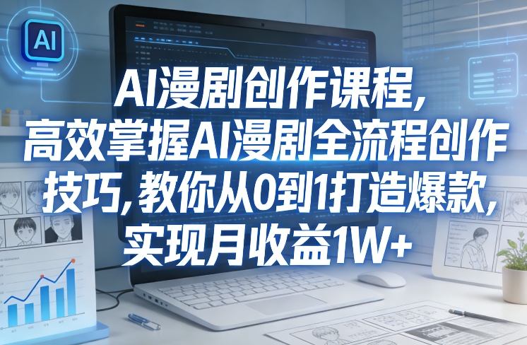 某社群AI漫剧创作课程,高效掌握AI漫剧全流程创作技巧,教你从0到1打造爆款,实现月收益1W+-赚百科