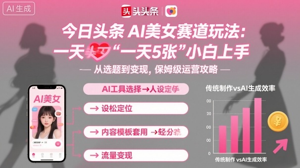 今日头条AI美女赛道玩法，一天轻松5张，小白轻松上手-赚百科