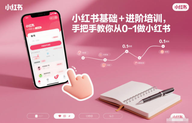 小红书基础+进阶培训，手把手教你从0-1做小红书-赚百科