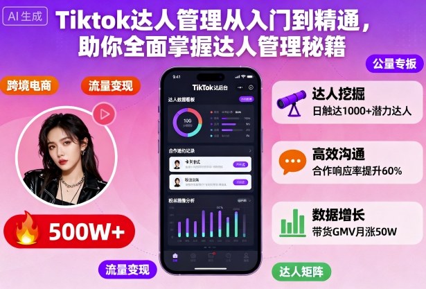 Tiktok达人管理从入门到精通，助你全面掌握达人管理秘籍-赚百科