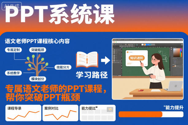 PPT系统课，专属语文老师的PPT课程，帮你突破PPT瓶颈-赚百科
