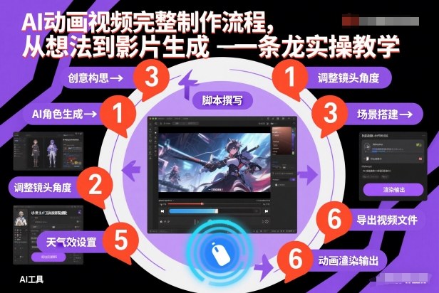 AI动画视频完整制作流程，从想法到影片生成一条龙实操教学-赚百科