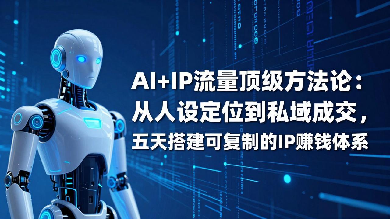 AI+IP顶级方法论：从人设定位到私域成交，五天搭建可复制的IP赚钱体系-赚百科