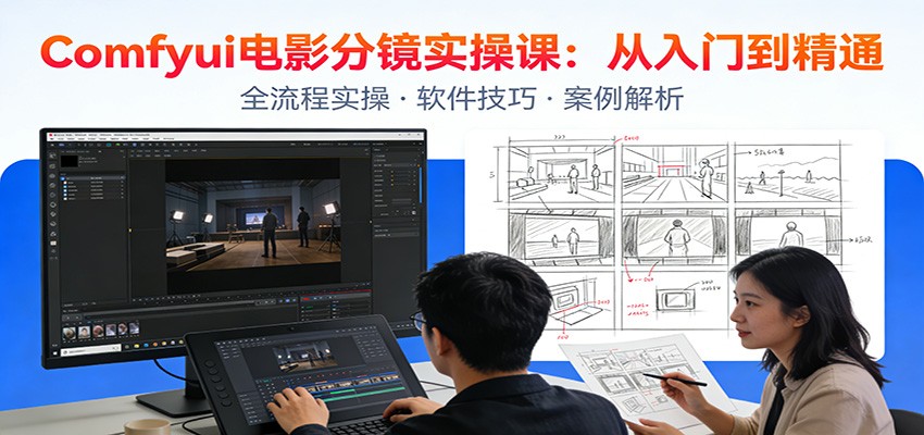 ComfyUI电影分镜实操课：分镜一致性，全流程AI视频制作，零基础也能做专业分镜-赚百科