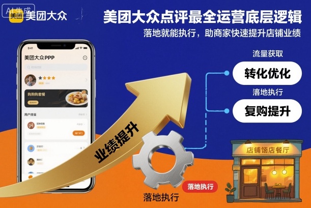 美团大众点评最全运营底层逻辑，落地就能执行，助商家快速提升店铺业绩-赚百科