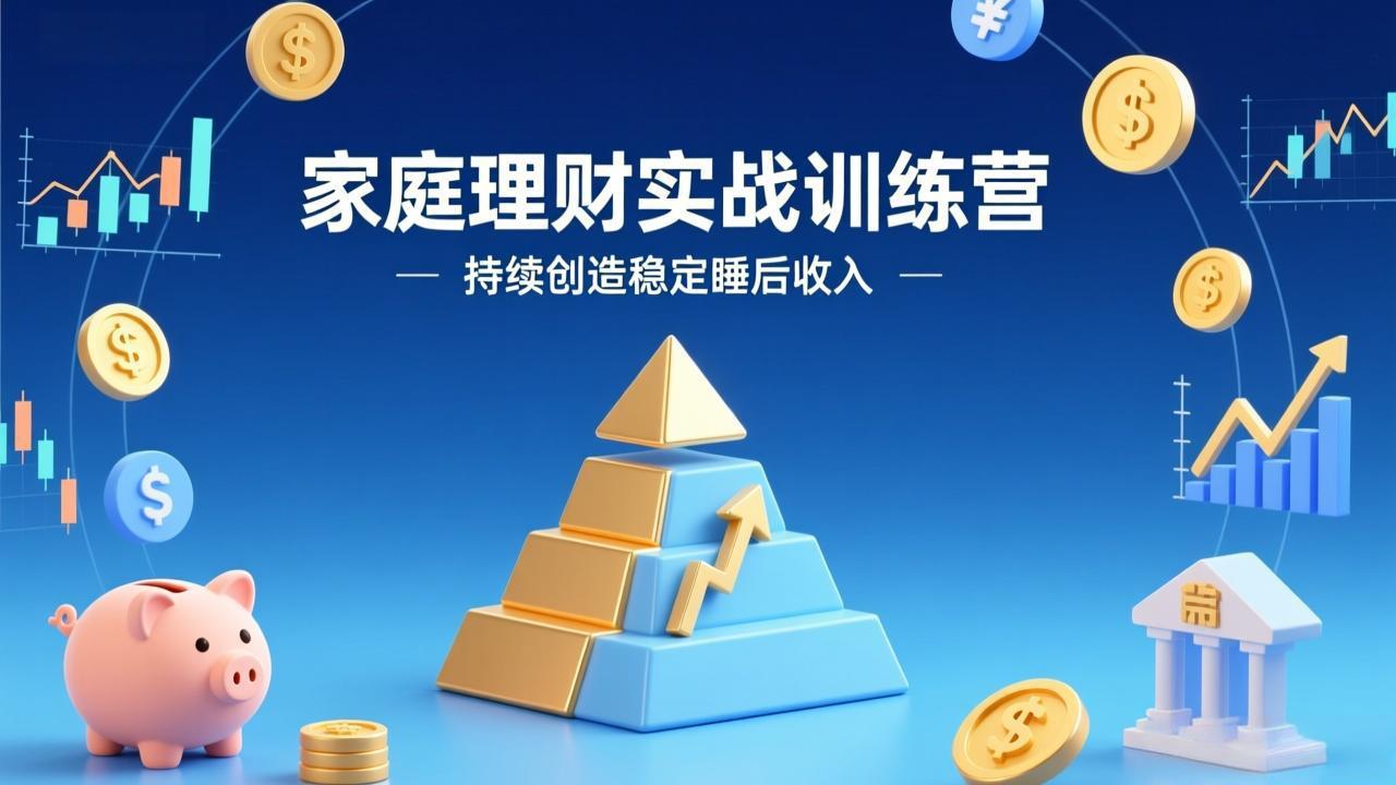 家庭理财实战训练营:从0到1建体系,三阶进阶层层递进,助你持续创造稳定睡后收入-赚百科