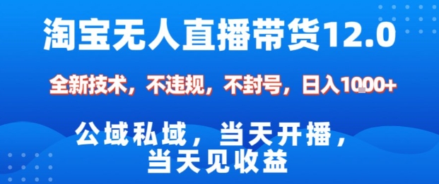 淘宝无人直播12.0，公域私域技术，不封号，不违规布局双十一流量风口，日入1k（独家技术）【揭秘】-赚百科