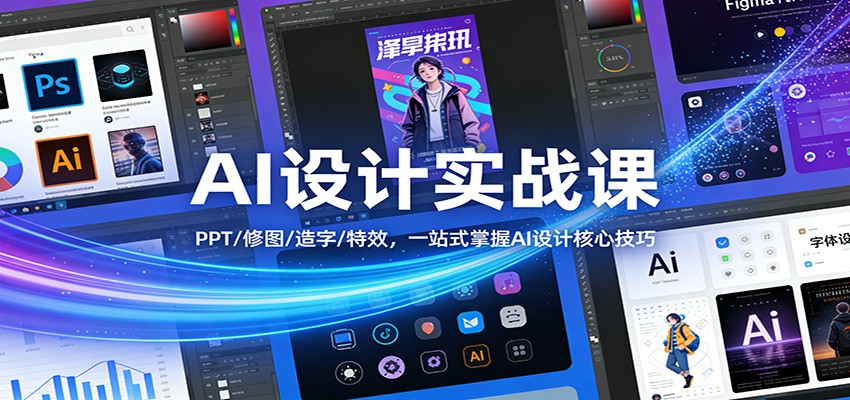 AI设计实战课：PPT/修图/造字/特效，一站式掌握AI设计核心技巧-赚百科