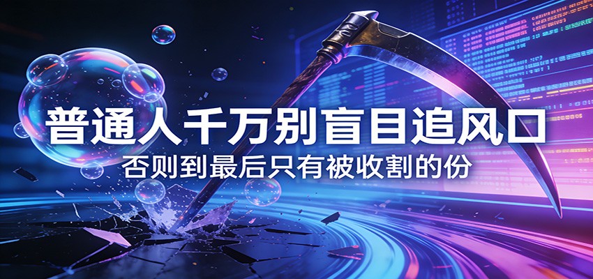 付费文章《通人千万别盲目追风口》否则到最后只有被收割的份-赚百科