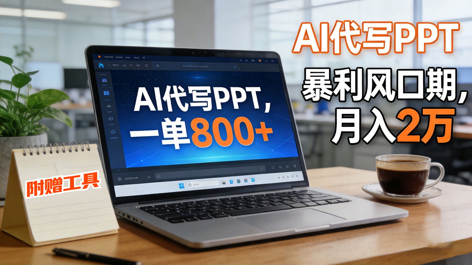 AI 代写做 PPT！一单狂赚 800+，风口期月入 2 万(工具 + 提示词直接送)-赚百科