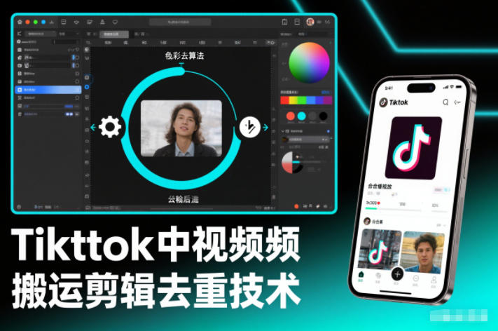 Tiktok中视频纯搬运剪辑去重技术，外来技术，自行测试-赚百科