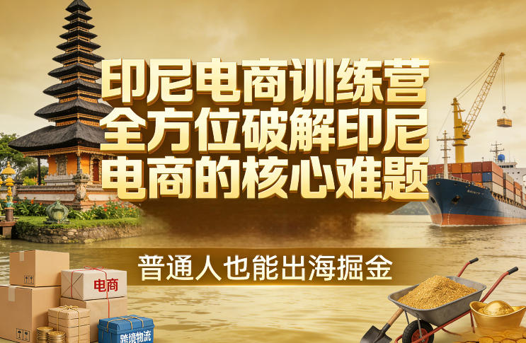 印尼电商训练营，全方位破解印尼电商的核心难题，普通人也能出海掘金-赚百科
