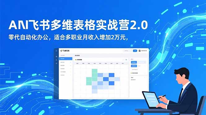 AI+飞书多维表格实战营2.0：零代码自动化办公，适合多职业月收入增加2万元-赚百科