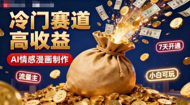 公众号冷门赛道，用AI做情感漫画，7天开通流量主，操作简单，小白可玩-赚百科