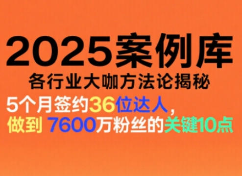 2025案例库，收录各行业大咖的方法论，各行业大咖方法论揭秘-赚百科