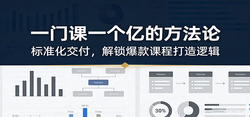 一门课一个亿的方法论：标准化交付，解锁爆款课程打造逻辑-赚百科