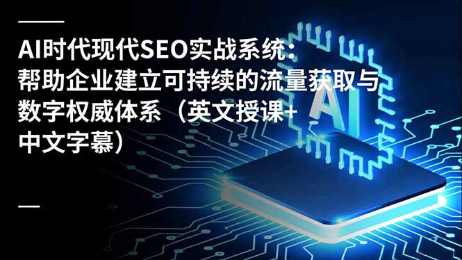 AI时代现代SEO实战系统:帮助企业建立可持续的流量获取与数字权威体系(英文授课+中文字幕-赚百科