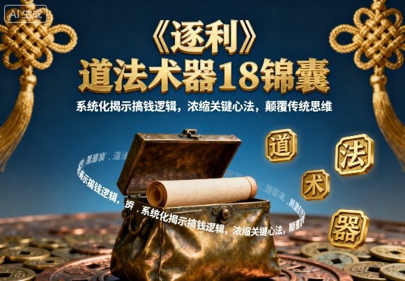 《逐利》道法术器18锦囊，系统化揭示搞钱逻辑，浓缩关键心法，颠覆传统思维(更新)-赚百科