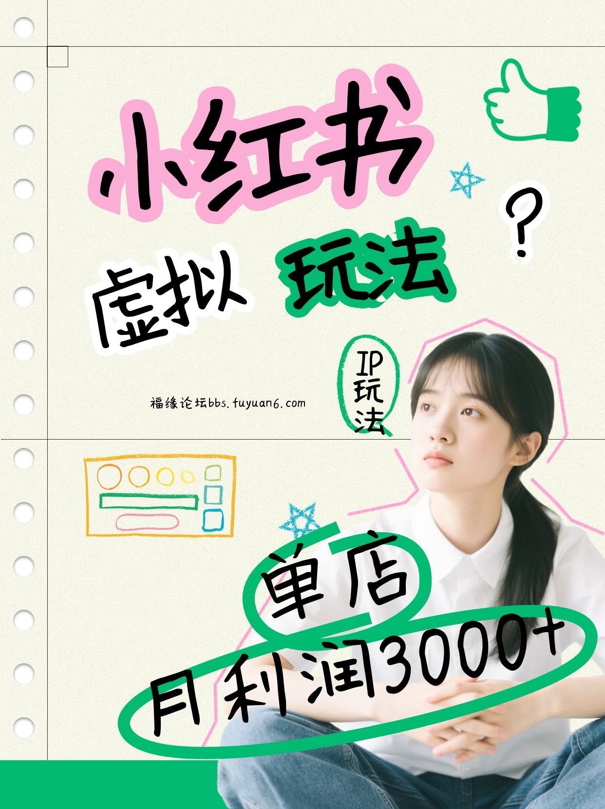 小红书虚拟玩法(铺货流和单品玩法)，单店月利润3000+，IP打法+原创商品(0违规)-赚百科