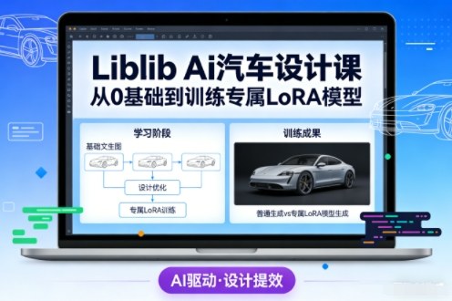 Liblib Ai汽车设计课，从0基础文生图，到教你训练专属设计和风格LoRA模型-赚百科