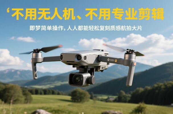 不用无人机、不用专业剪辑，即梦简单操作，人人都能轻松复刻质感航拍大片-赚百科