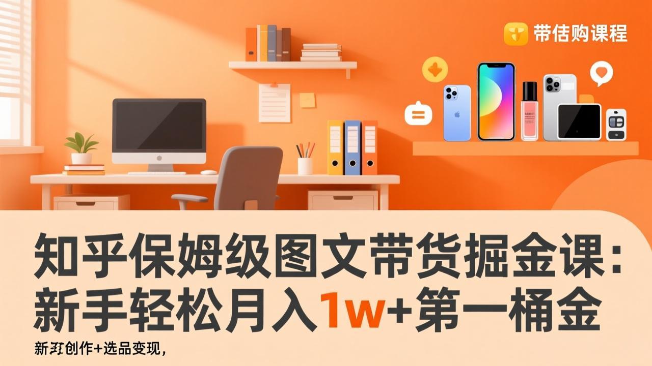 知乎保姆级图文带货掘金课：账号打造+爆文创作+选品变现，新手轻松月入1w+第一桶金-赚百科