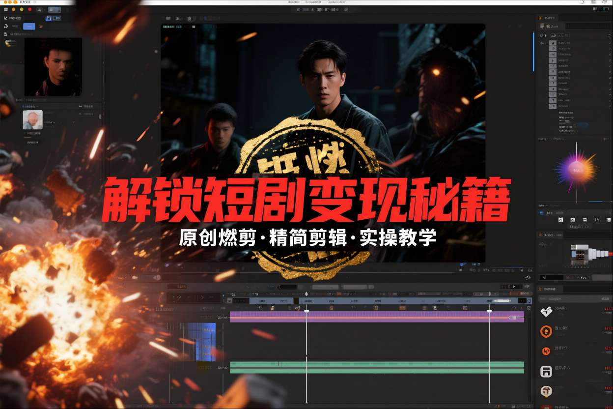 短剧拉新之原创燃剪精简剪辑实操课，解锁短剧变现秘籍-赚百科