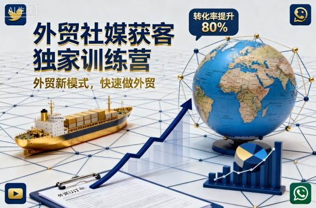 外贸社媒获客独家训练营，外贸新模式，快速做外贸(更新)-赚百科