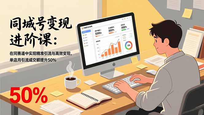 同城号变现进阶课：在同城赛道中实现精准引流与高效变现，单店月引流成交额提升50%-赚百科
