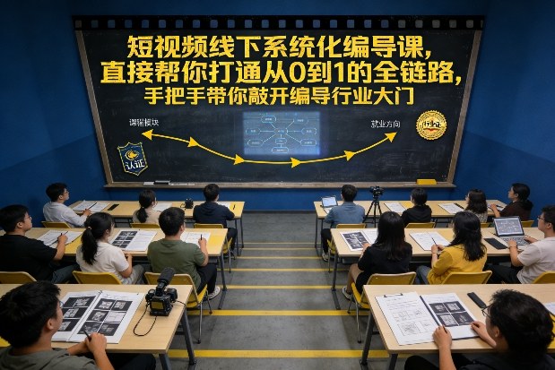 短视频线下系统化编导课，直接帮你打通从0到1的全链路，手把手带你敲开编导行业大门-赚百科